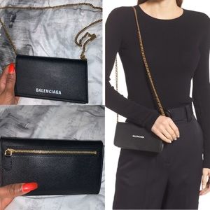 Balenciaga Calfskin wallet on a chain